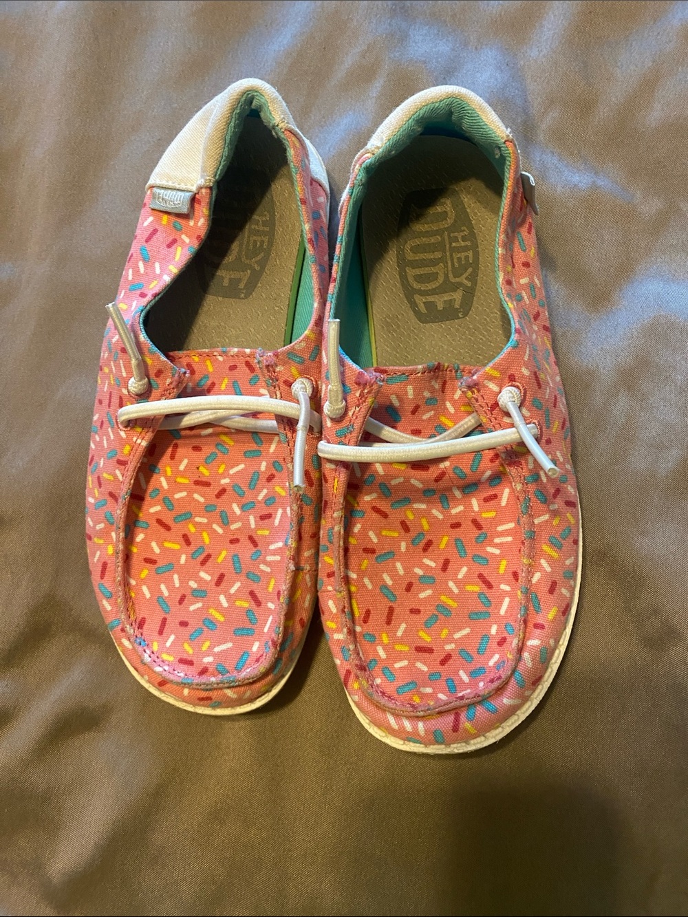 Hey Dude Pink Sprinkle Kids Shoes